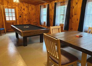Games room - Cabin joins Lost River State Park! Convenient to most popular hiking trail. (Mathias)