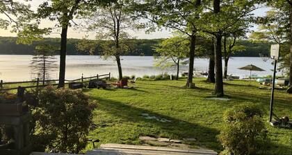 Lake front on glacial lake, swimming, boating, fishing. Floating dock
