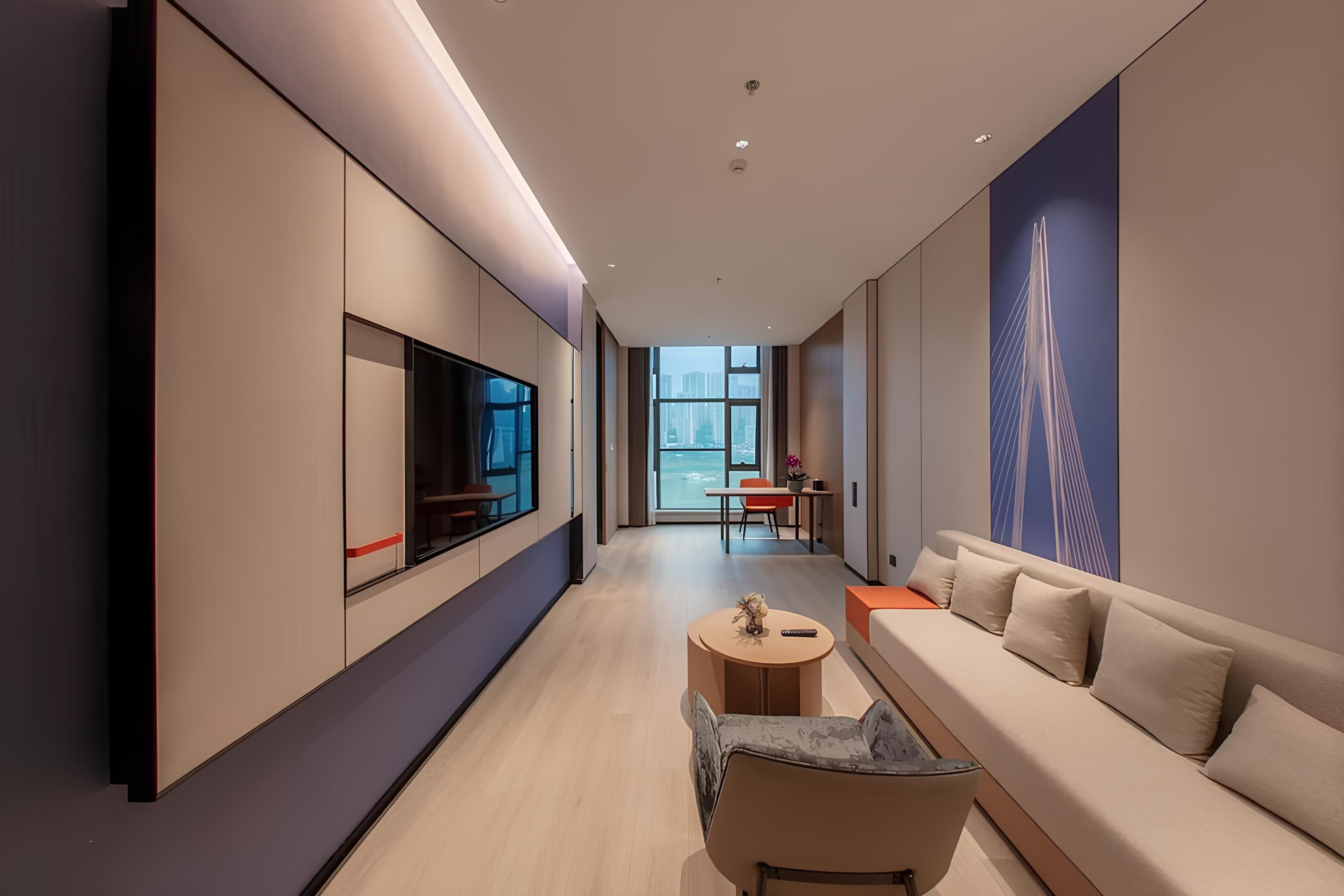 Phòng Suite, 1 phòng ngủ, quang cảnh sông | Bộ đồ giường cao cấp, chăn bông, minibar, bàn 