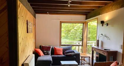 Pomare cosy bush cabin 850m from Hi-way2 exit, w/i terrace&sea view, 2km-city