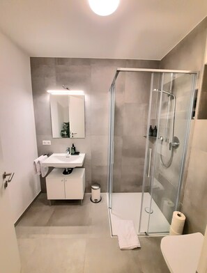 Regadera, amenidades de baño gratuitas, secadora de cabello, toallas 