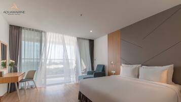 Chambre Double Deluxe, vue océan | 1 chambre, couette en duvet d'oie, minibar