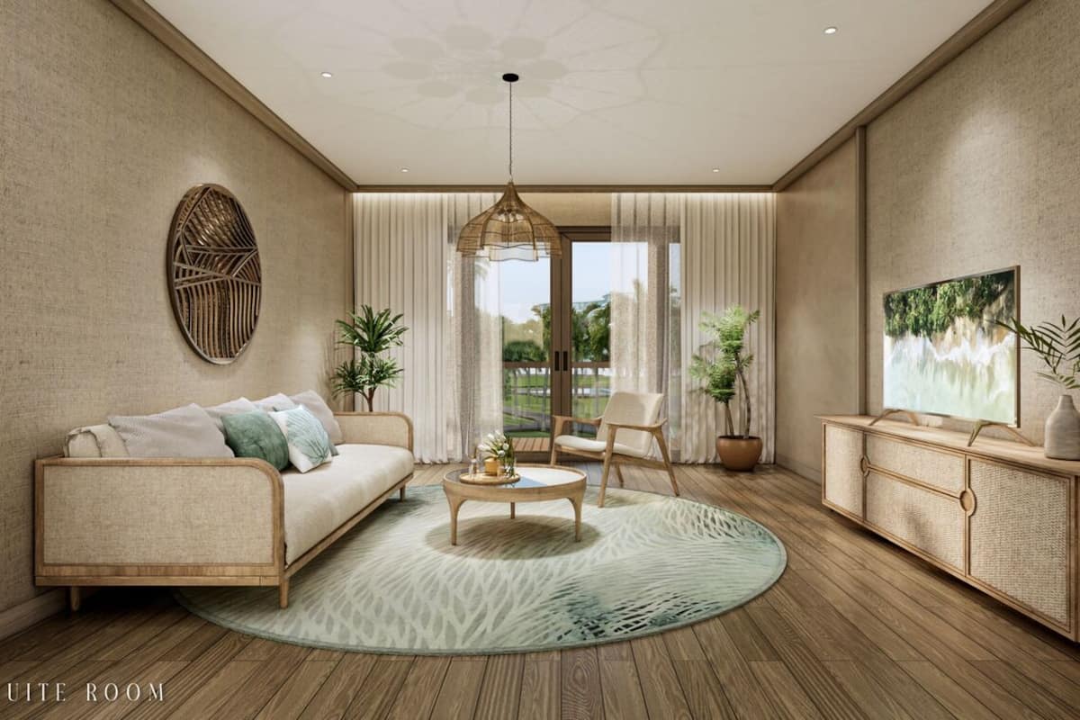 Suíte executiva, vista para o jardim | Área de estar | Mesa de pingue-pongue