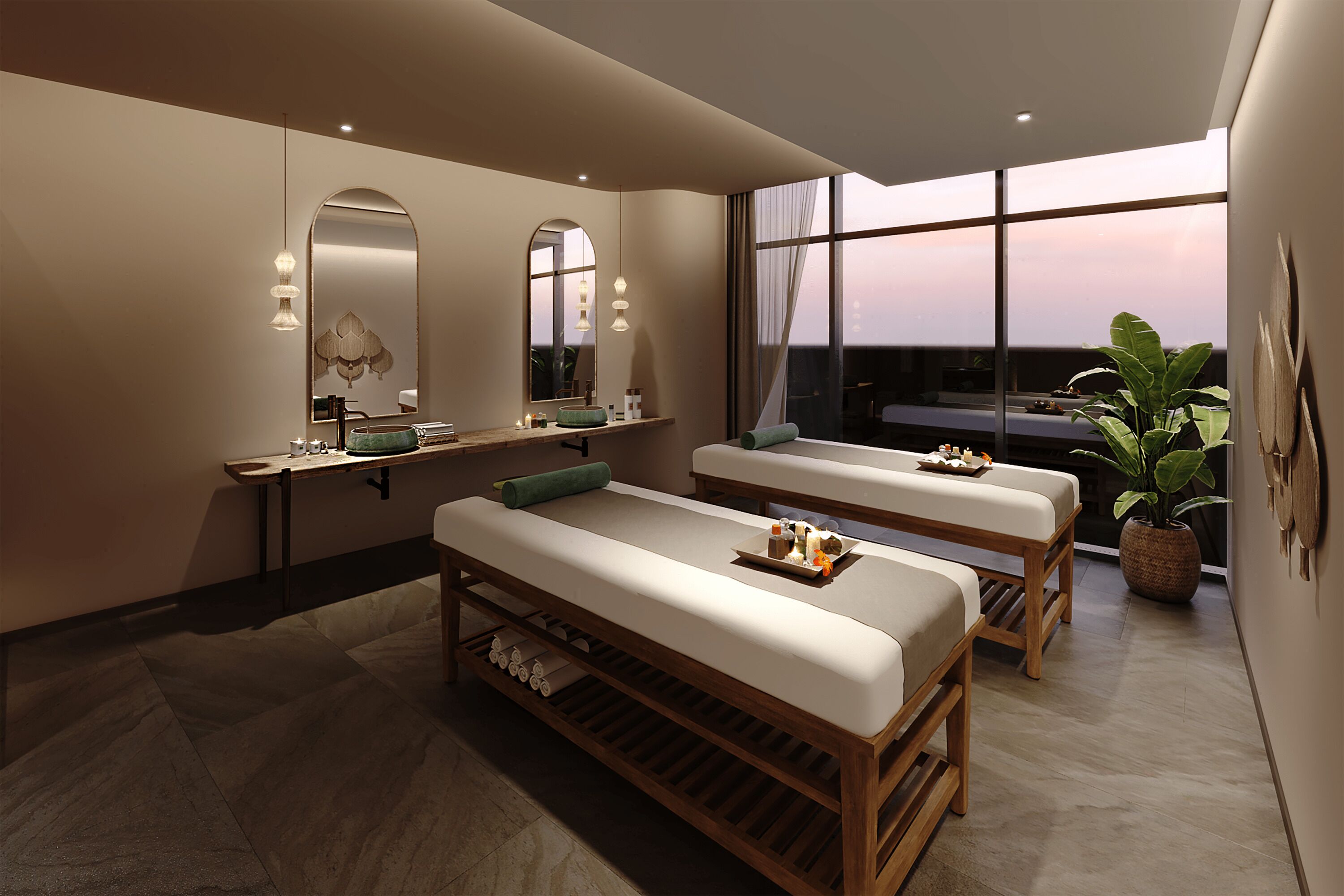 Body treatments, hydrotherapy, aromatherapy, body wraps, body scrubs