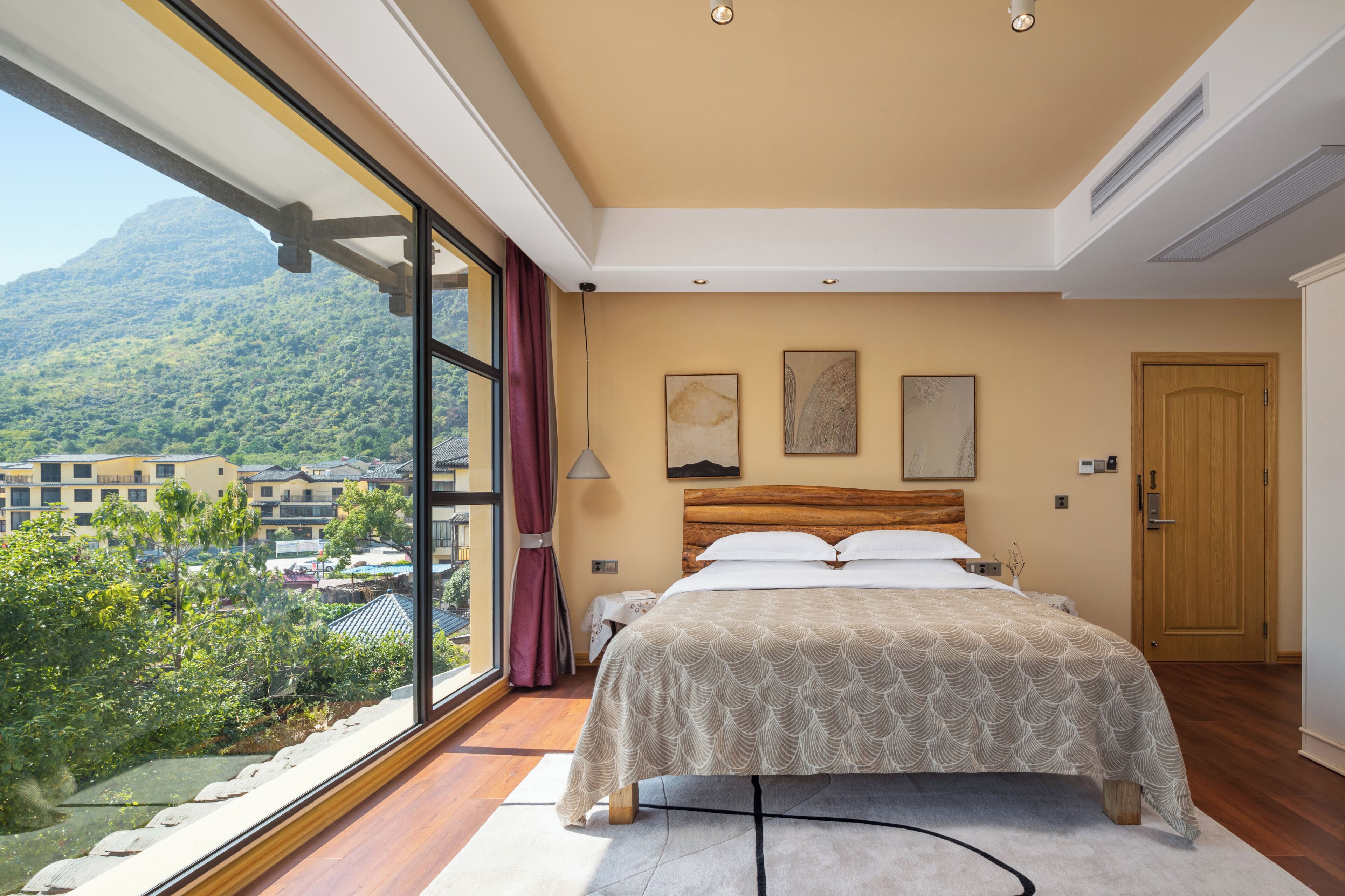 Panorama tweepersoonskamer | Select Comfort-bedden, verduisterende gordijnen
