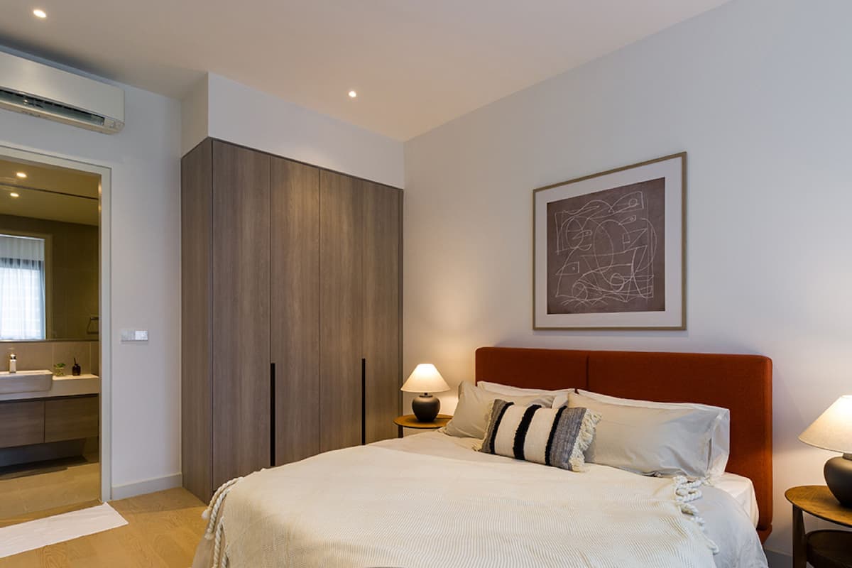 1 bedroom, desk, laptop workspace, iron/ironing board