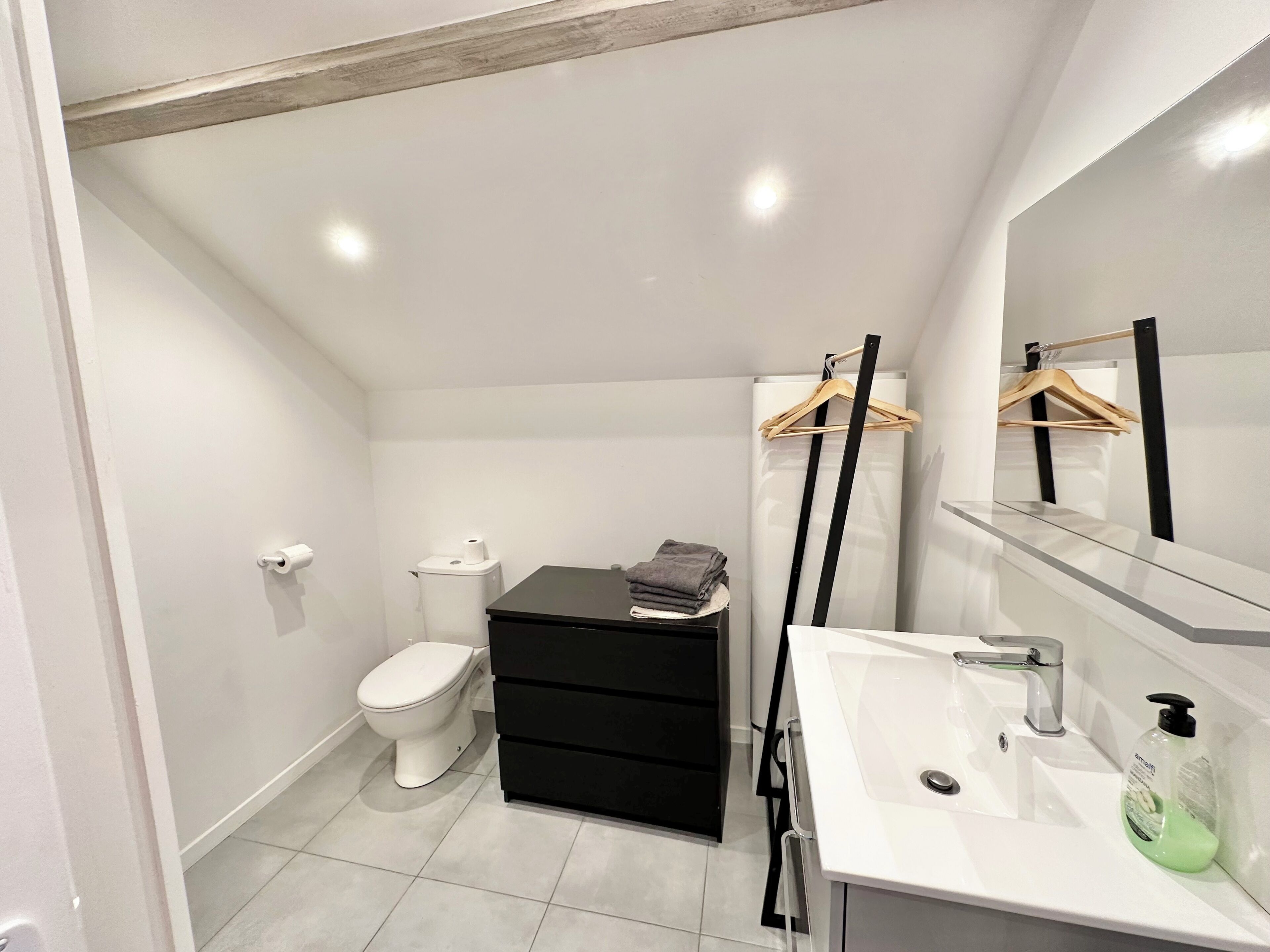 Bruser, hårtørrer, håndklæder, Sæbe