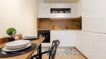 Microwave, dishwasher, highchair, cookware/dishes/utensils