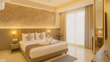 Suite Supérieure, 1 très grand lit, non-fumeurs, climatisation | 1 chambre, draps en coton égyptien, literie de qualité supérieure