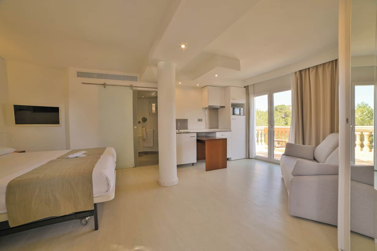 Studio, Terrace, Beach View | 2 bedrooms, in-room safe, laptop workspace, free cribs/infant beds