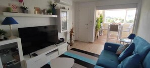 Smart TV, books, stereo