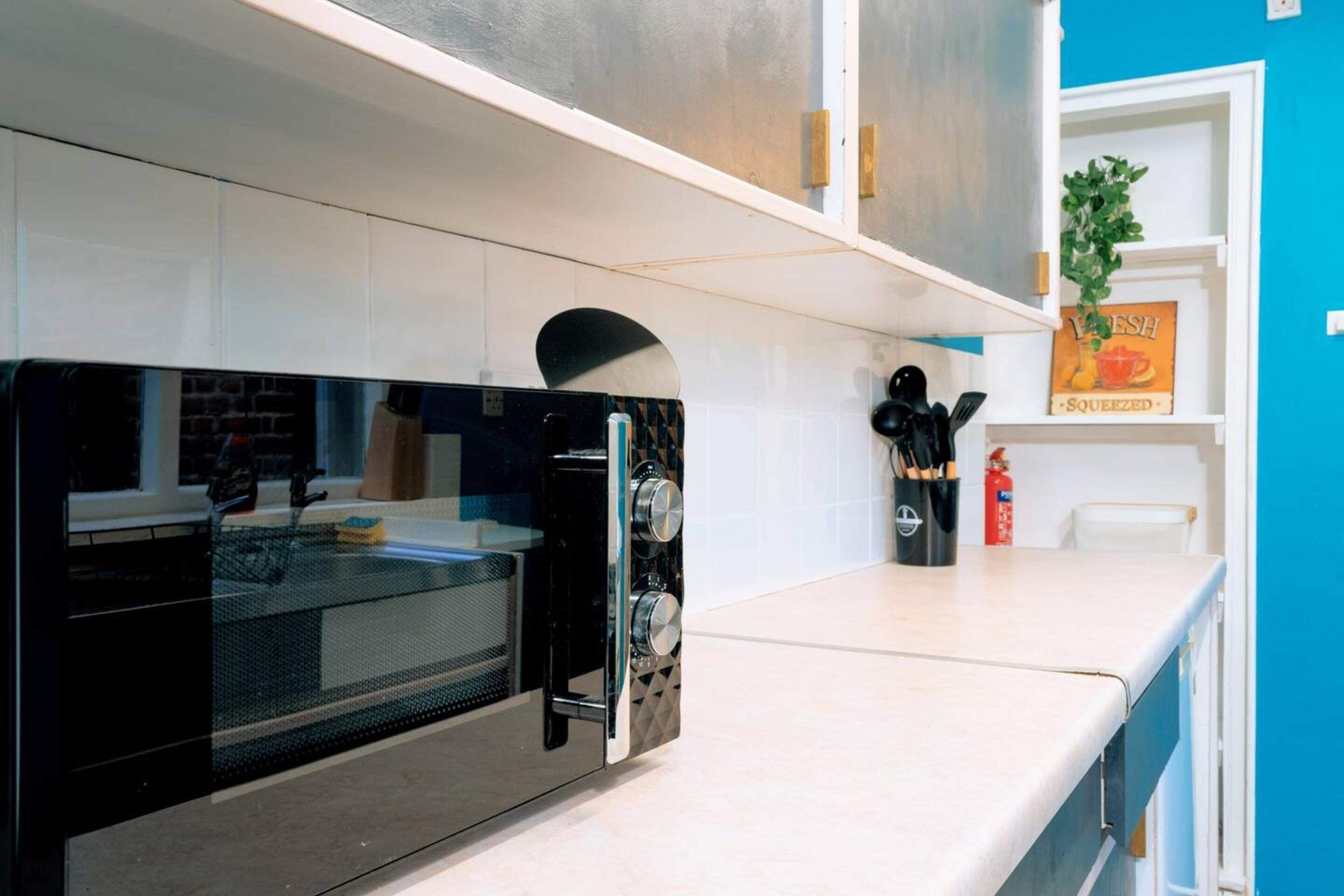 Basic House | Private kitchen | Fridge, microwave, oven, stovetop