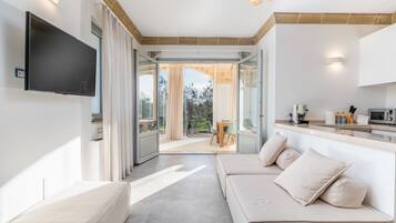 Villa, plusieurs chambres, fumeur, piscine privée | Salle de séjour