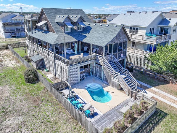 Exterior - K1245 Pirates Hideout; Never Before Rented, Private Pool, Fenced Yard, Pets! (Nags Head)