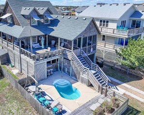 Pool - Pirates Hideout - Nags Head MP 10, Ocean View, Pool, Tiki Bar, Fenced Yard, Pets OK, Flex Stays (Nags Head)