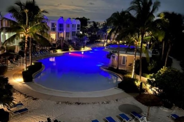 Largest lagoon pool night view