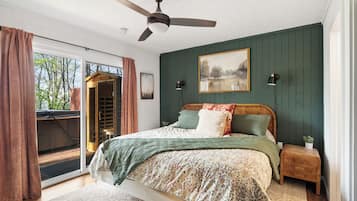 3 habitaciones, tabla de planchar con plancha y cuna de viaje