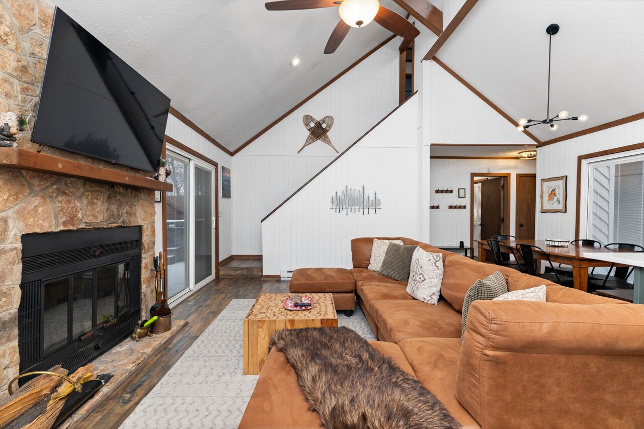 Smart TV, fireplace, video games, foosball