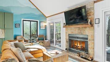 Smart TV, fireplace, video games, foosball
