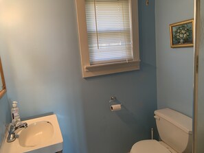 Shower, soap, toilet paper