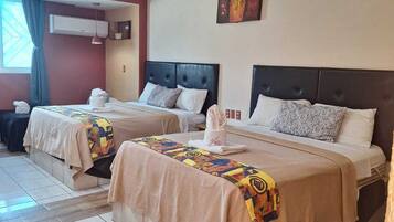 Desk, free WiFi, bed sheets