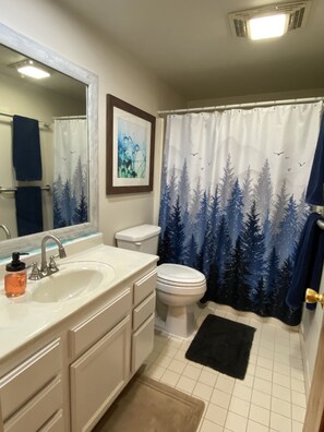 Haartrockner, Handtücher, Seife, Shampoo