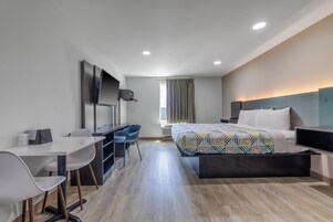 Desk, blackout drapes, free WiFi, bed sheets