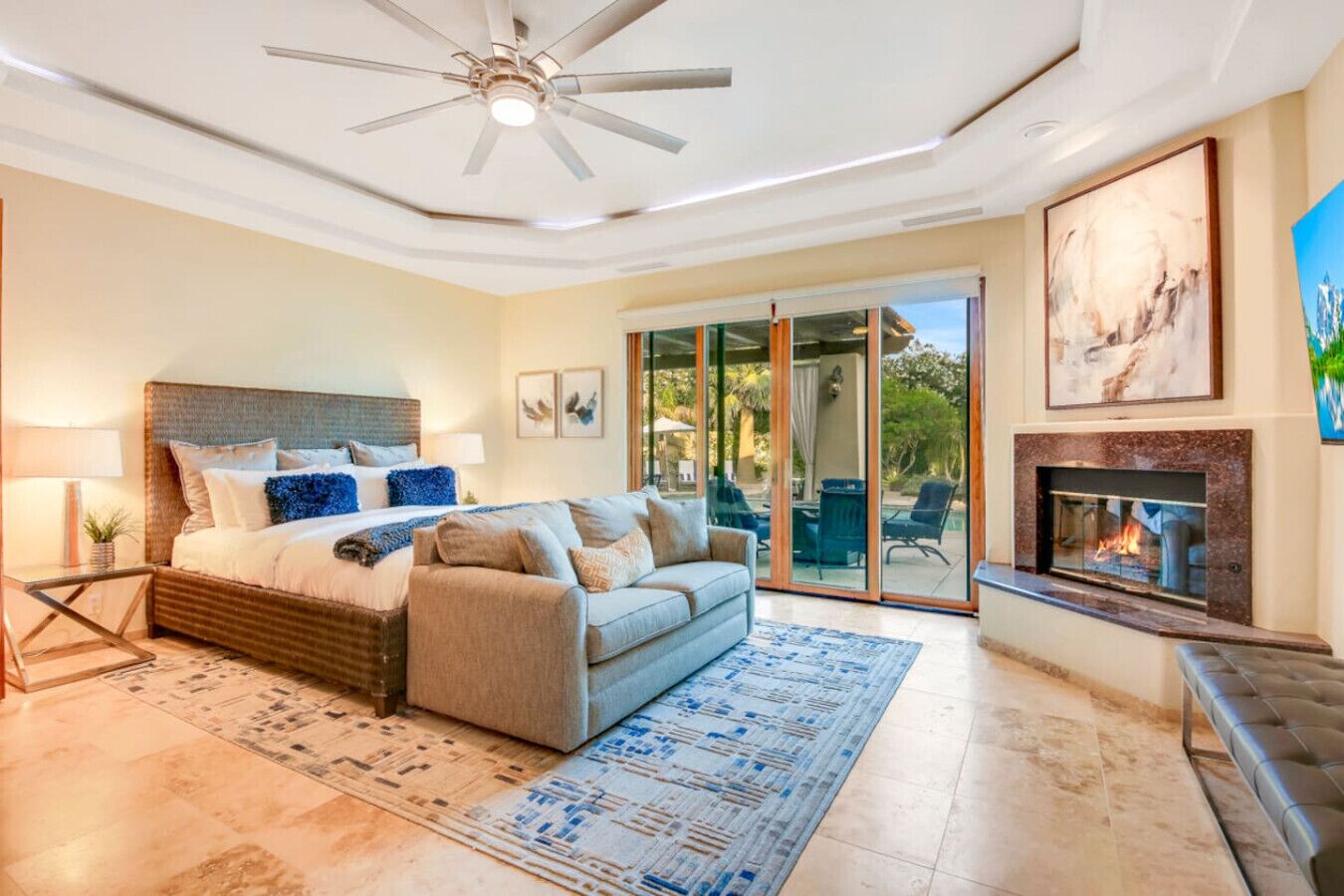 Smart TV, fireplace, video games, foosball