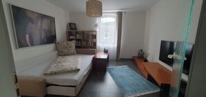 2 bedrooms, iron/ironing board, travel crib, WiFi