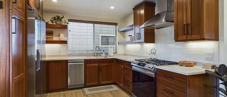 Fridge, oven, stovetop, dishwasher