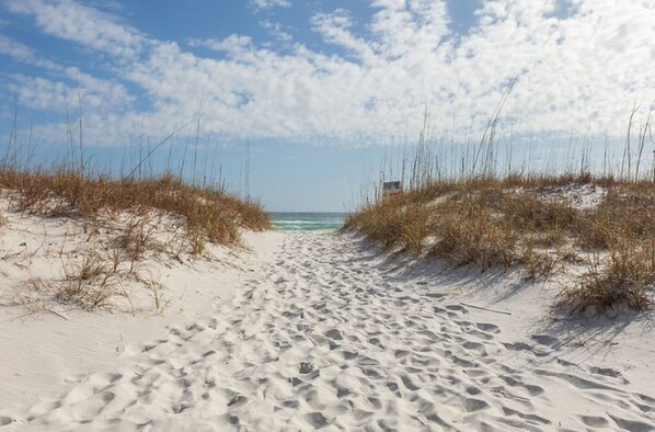 Accommodatie ligt op het strand, ligstoelen, strandlakens