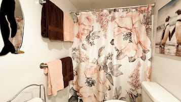 SĂšche-cheveux, serviettes fournies, savon, shampoing