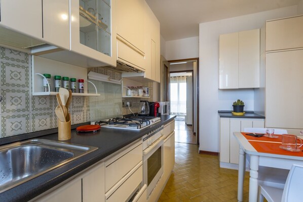 Microwave, oven, stovetop, toaster