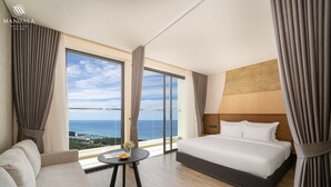 ห้องเอ็กเซกคิวทีฟดับเบิล, วิวทะเล | โต๊ะทำงาน, Wi-Fi ฟรี, ผ้าปูที่นอน