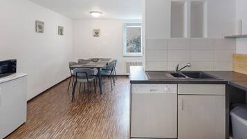 Kühlschrank, Mikrowelle, Ofen, Herdplatte