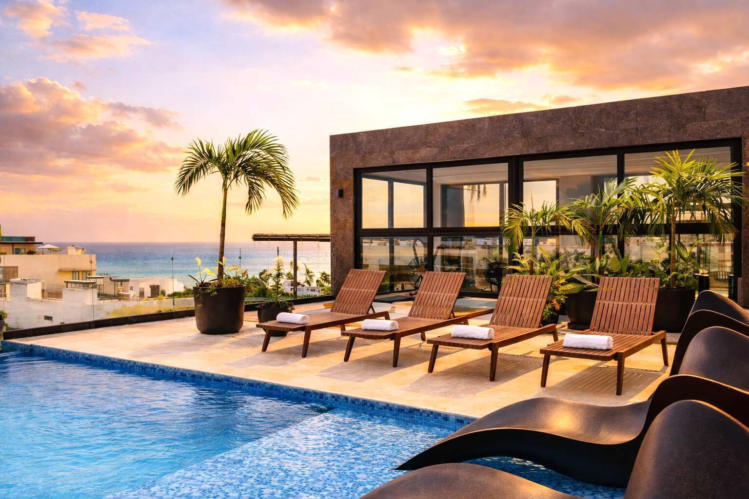 Una piscina al aire libre