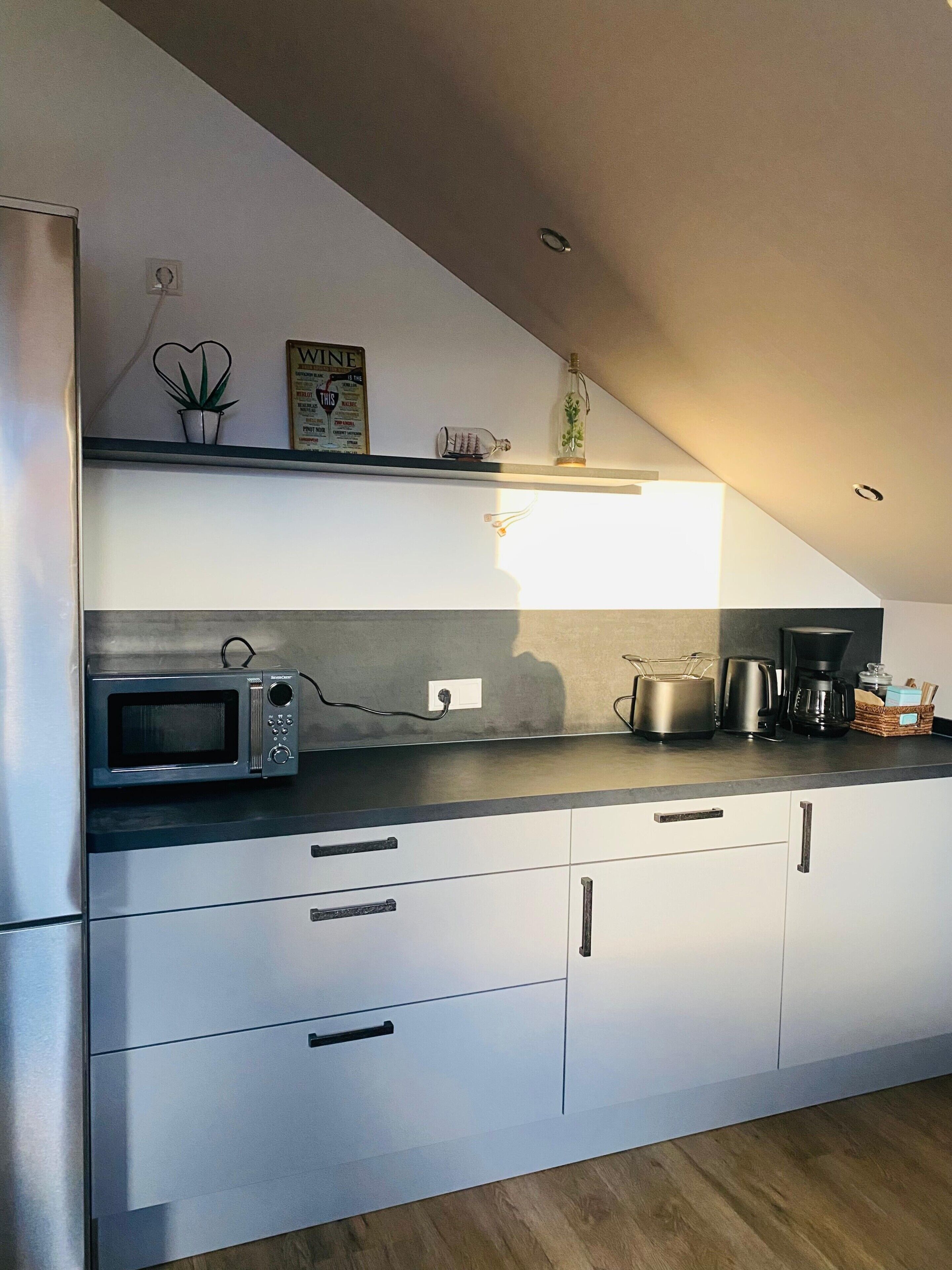 Kühlschrank, Mikrowelle, Ofen, Herdplatte