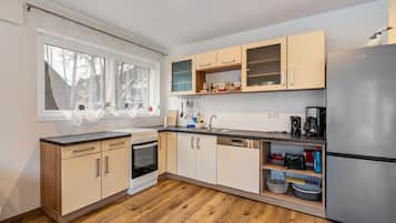 Fridge, oven, stovetop, dishwasher