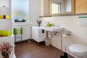 Dusche, Haartrockner, Handtücher