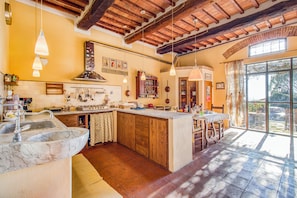 Family House, Multiple Bedrooms, Refrigerator & Microwave (Tuscan Home Rignano Private Garden) | Private kitchen | Fridge, microwave, oven, stovetop - Tuscan Home Panoramic Hills Private Terrace (Rignano sull'Arno)
