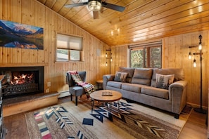 TV, fireplace, DVD player