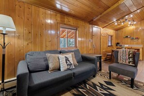 Télévision, cheminée, lecteur de DVD, espaces bureaux