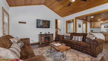 TV, fireplace, offices