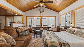 TV, fireplace, offices