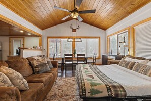 Télévision, cheminée, espaces bureaux