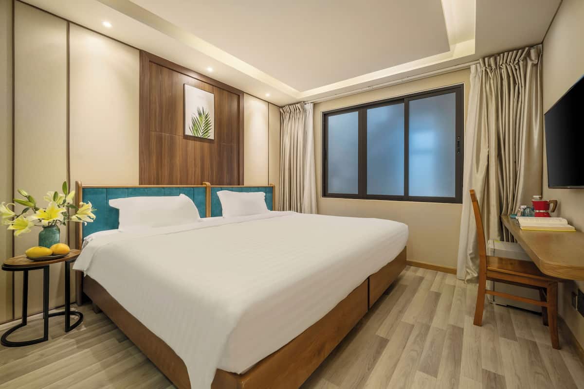 1 slaapkamer, luxe beddengoed, bedden met traagschuimmatras, een minibar