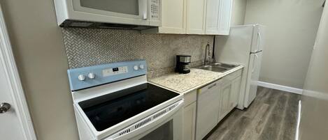 Microwave, oven, stovetop, dishwasher
