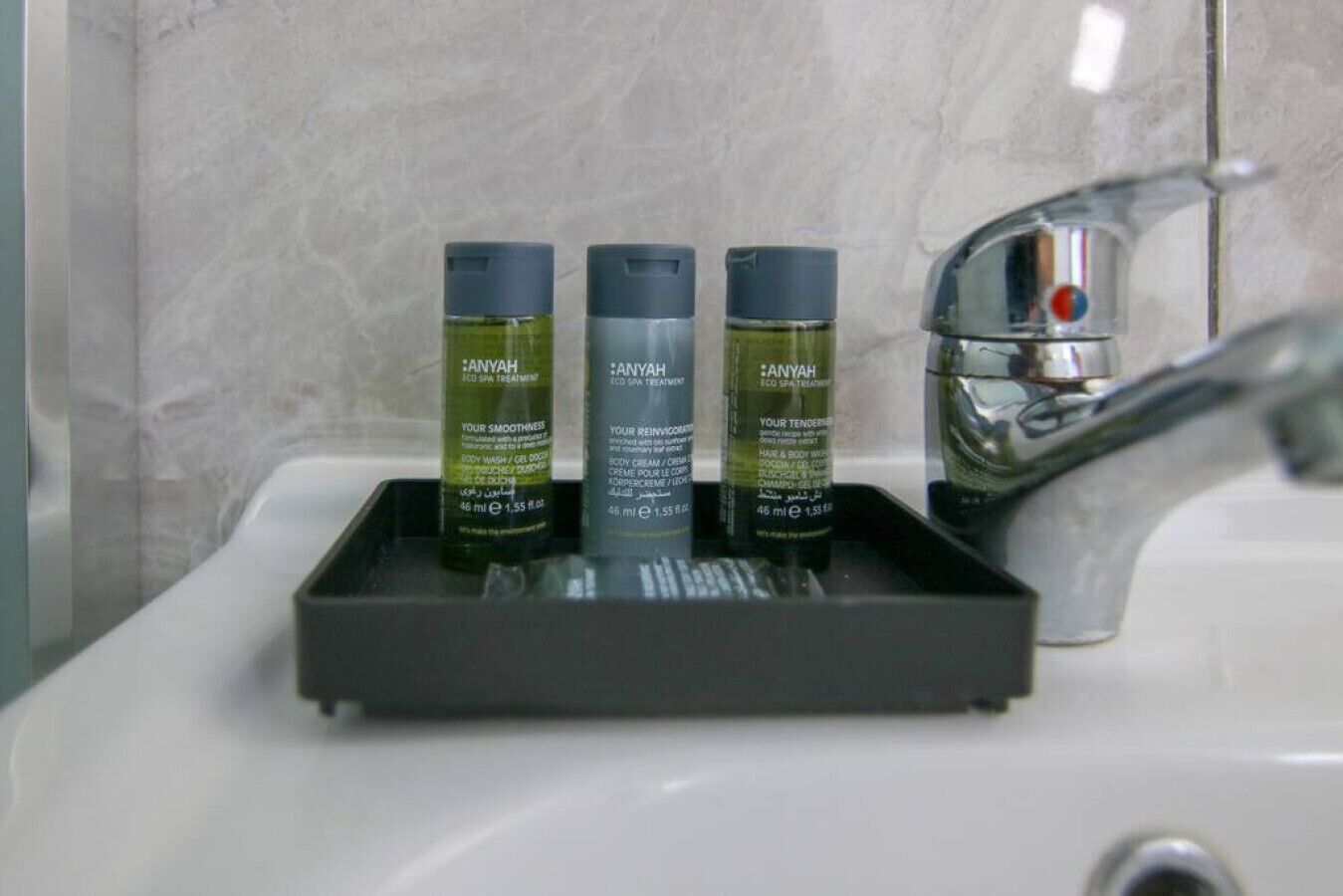 Free toiletries, hair dryer, towels, toilet paper