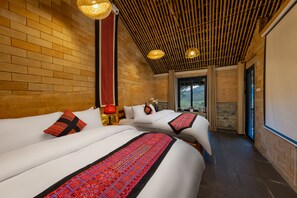 Family Room | Egyptian cotton sheets, premium bedding, minibar, individually decorated - Sapaxa Spring Garden Ecolodge (Sa Pa)