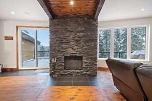 Télévision, cheminée, jeux vidéo, espaces bureaux